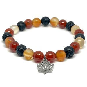 Minerální náramek karneol, lávový kámen - MAGMA